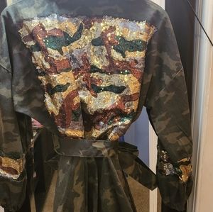 Sequin Camouflage Jacket